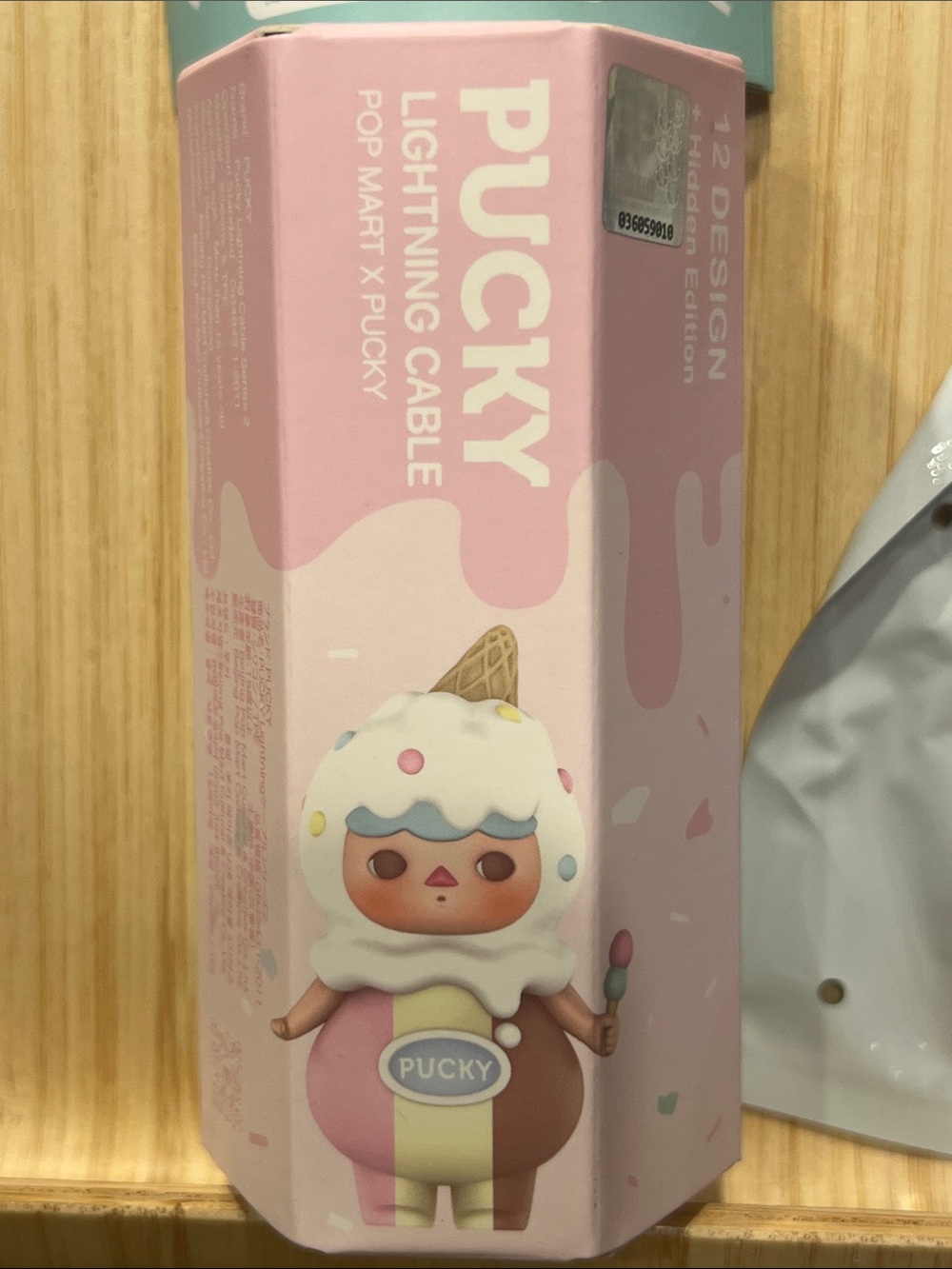 Pop Mart PUCKY Lightning Charging Cable - confirmed Pink Bunny Baby NIB
